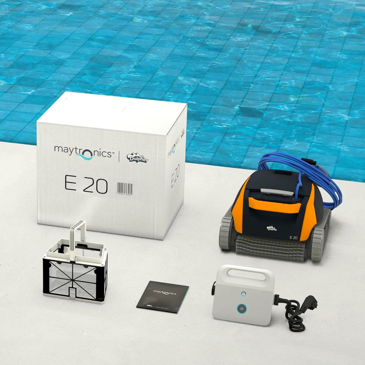 Dolphin E20 Digital - Robot Elettrico Pulitore per Piscina fino a 10 Mt - FONDO + PARETI - MY2026